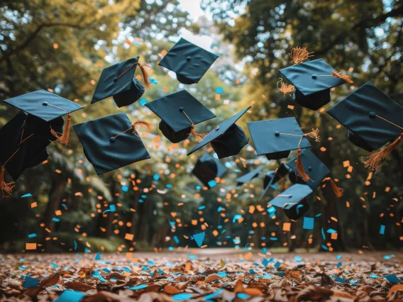 Image showing mortarboards from graduation