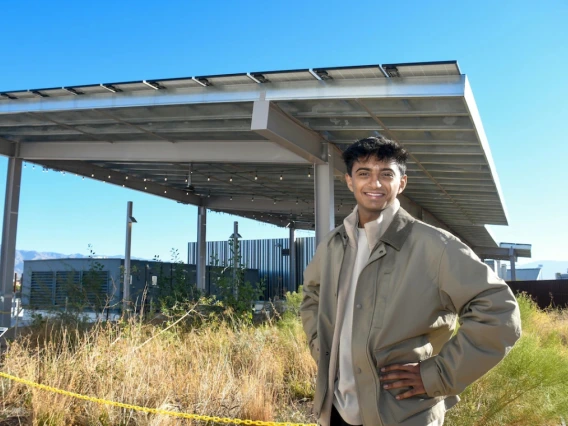 Junior computer science major Ojas Sanghi, is working on developing 3D-printable solar panels in the lab of Adam Printz, assistant professor in the Department of Chemical and Environmental Engineering.