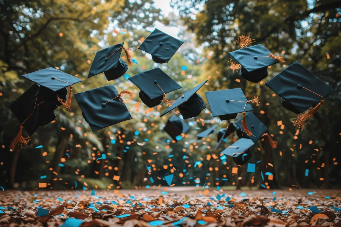 Image showing mortarboards from graduation