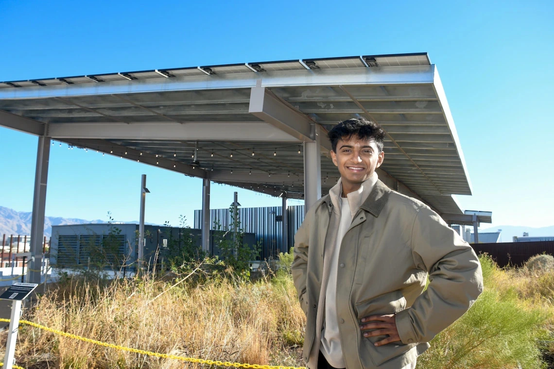 Junior computer science major Ojas Sanghi, is working on developing 3D-printable solar panels in the lab of Adam Printz, assistant professor in the Department of Chemical and Environmental Engineering.