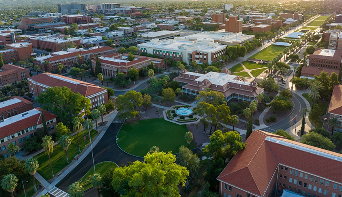 Aerial shot of UA campus