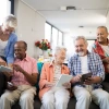 Senior adults using tablets
